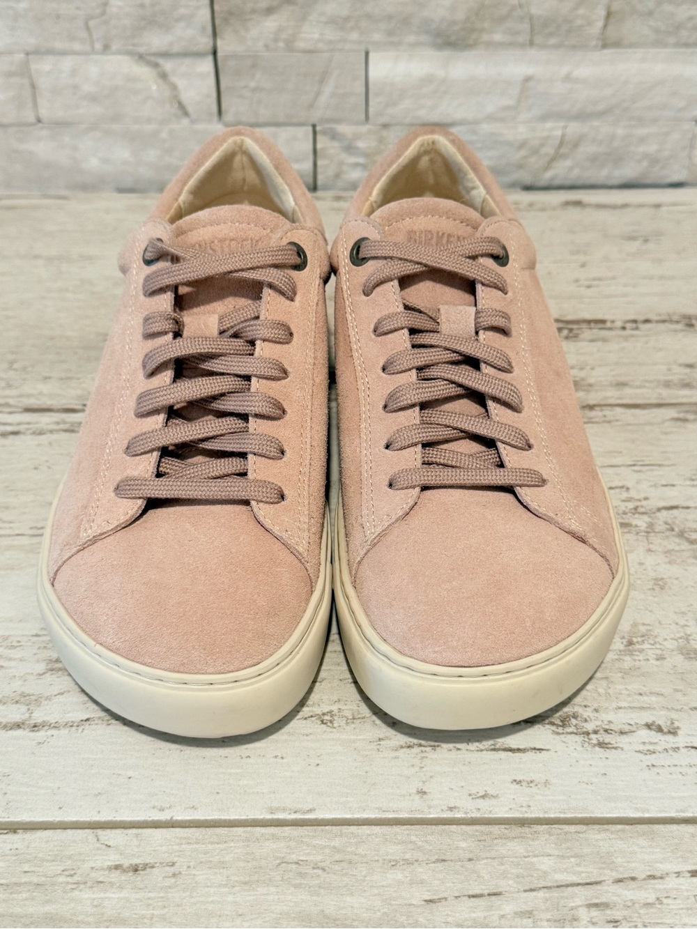 Birkenstock Bend Women’s Light Pink Suede Lace Up Comfort Sneakers New - Picture 4 of 13